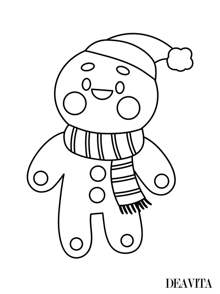 free christmas snowman drawing to print