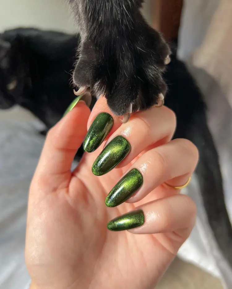 green cat eye nails design ideas december manicure