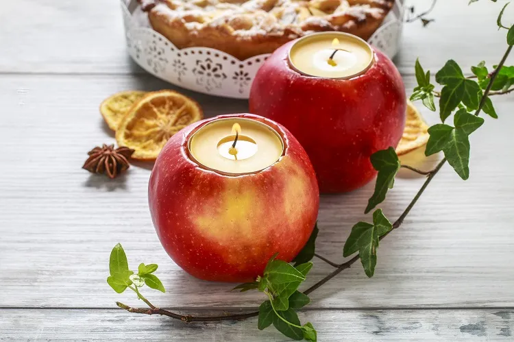 how do you make apple candle holders