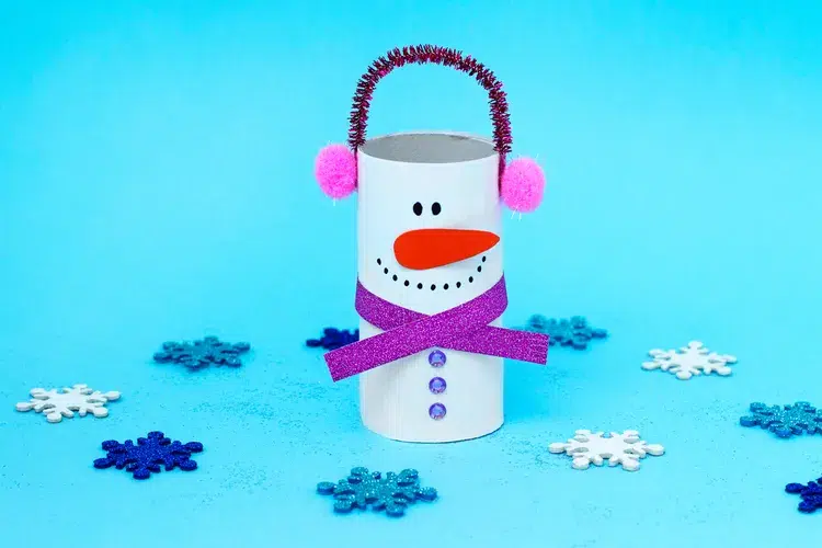 how to make toilet paper roll snowman