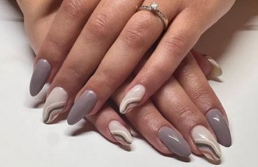 nail art grey taupe color nail polish winter trend original manicure