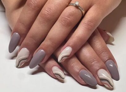 nail art grey taupe color nail polish winter trend original manicure