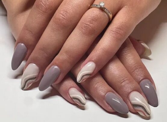 nail art grey taupe color nail polish winter trend original manicure