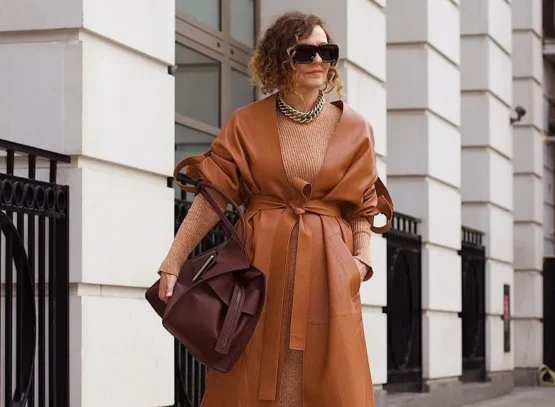 outfit idea for 60 year old women trendy knitted dress winter 2023 2024