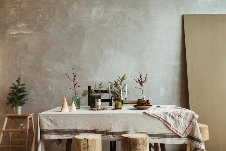 rustic minimalist table decoration christmas 2023