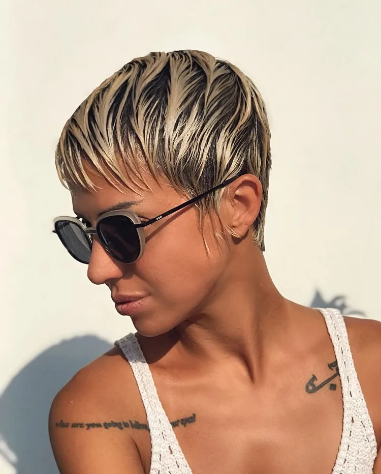 short pixie hairstyle wet hair to go from short to long quicker