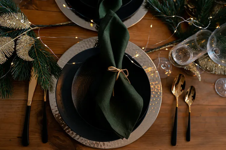 simple elegant christmas napkin idea modern table setting 2023