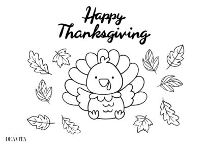 simple preschool thanksgiving coloring placemat 2023