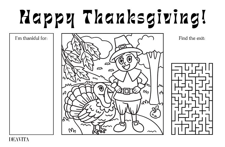 thankful list maze thanksgiving image coloring kids