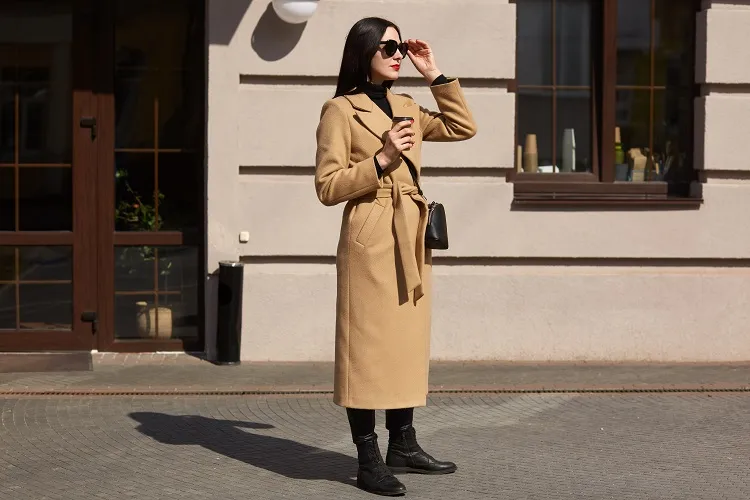 the classic camel coat is always in style