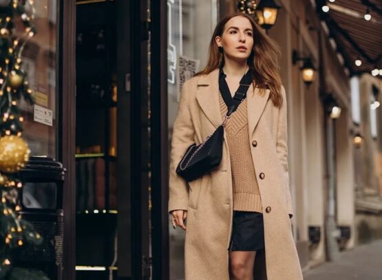 wearing short skirt in the winter styling ideas knitted sweater long trench coat platform combat boots fall winter fashion 2023