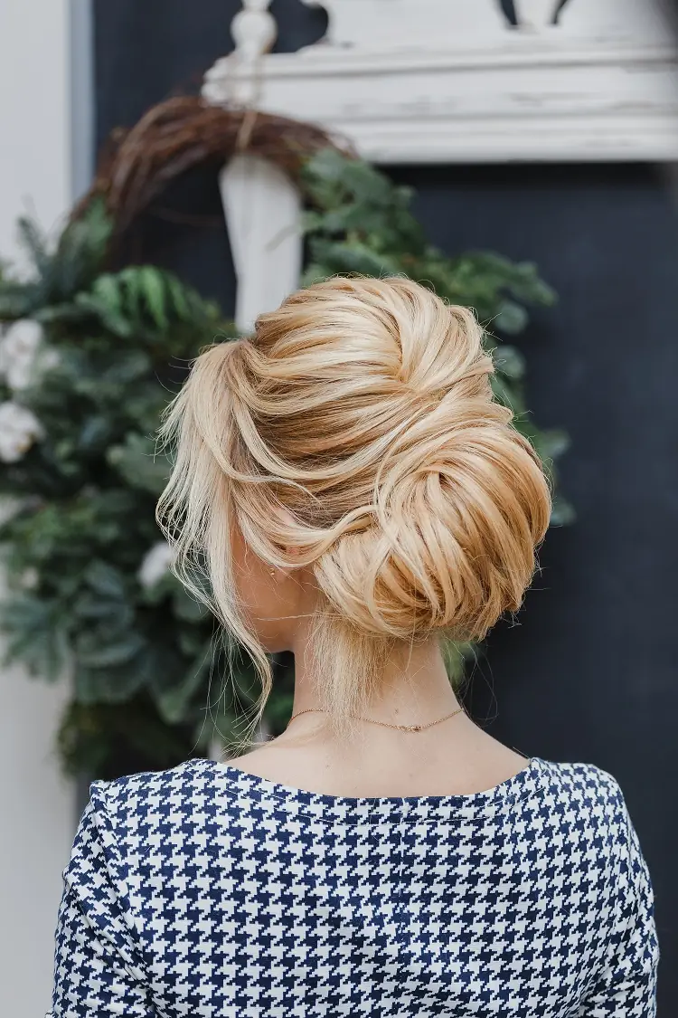 wedding guest hairstyles bun for women over 50