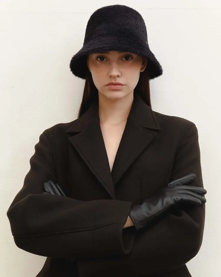 winter hat trends black faux fur beanie