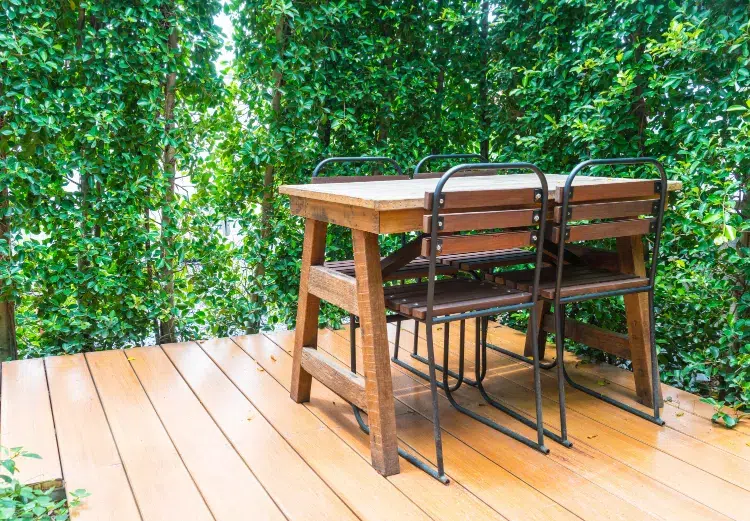 wooden terrace maintenance in winter