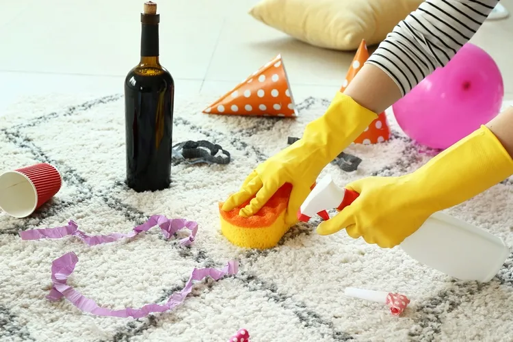 after party cleaning checklist clean spillages and stains