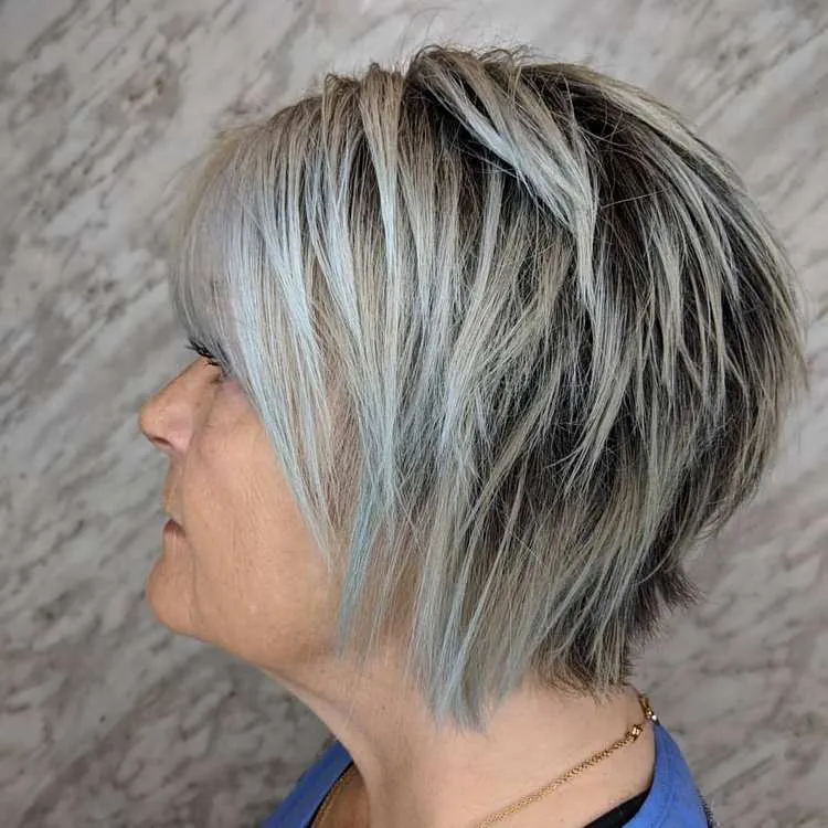 asymmetrical bixie haircut for older women trendy short hairstyles 2024