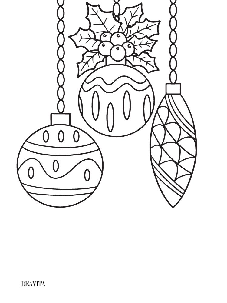 christmas tree baubles drawing window template 2023