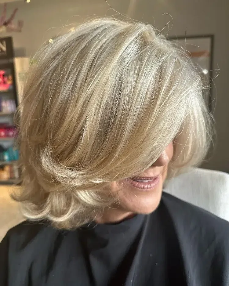 shoulder length layered haircuts for older women