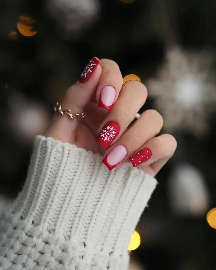 square christmas nails ideas add a little magic to your hands