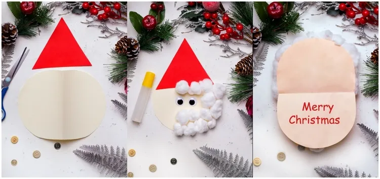 unique handmade christmas card ideas santa craft for kids tutorial