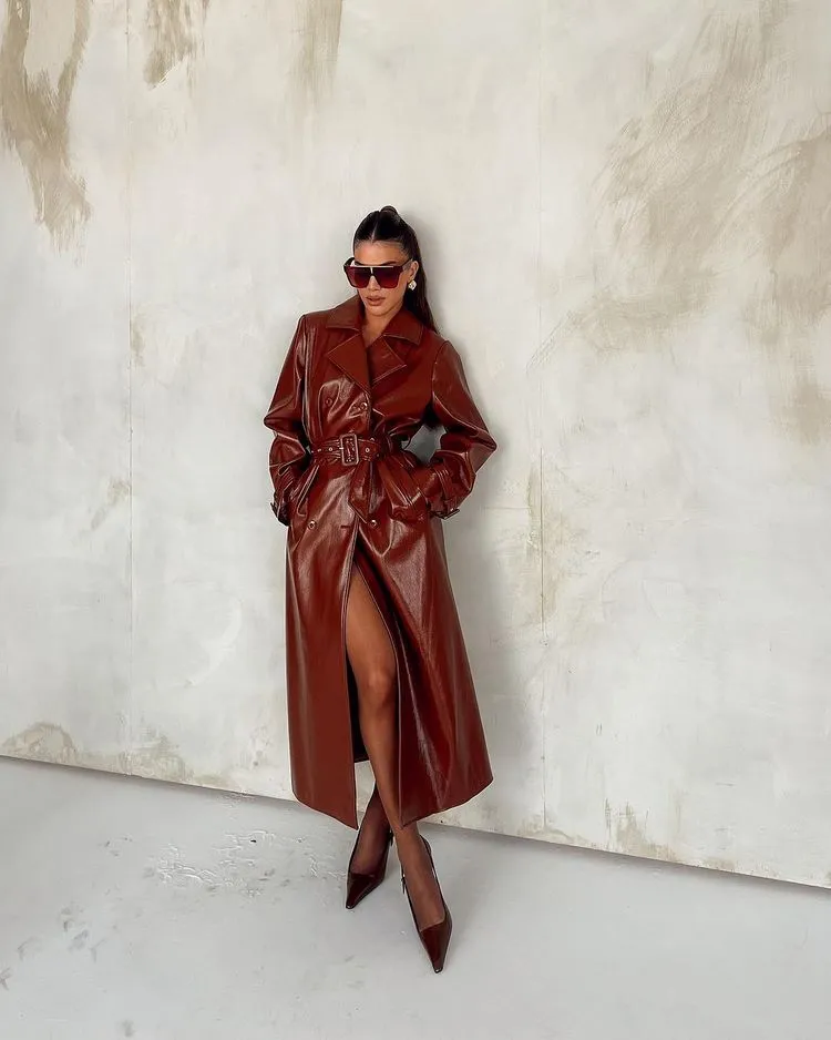 winter fashion 2024 trends leather and faux leather