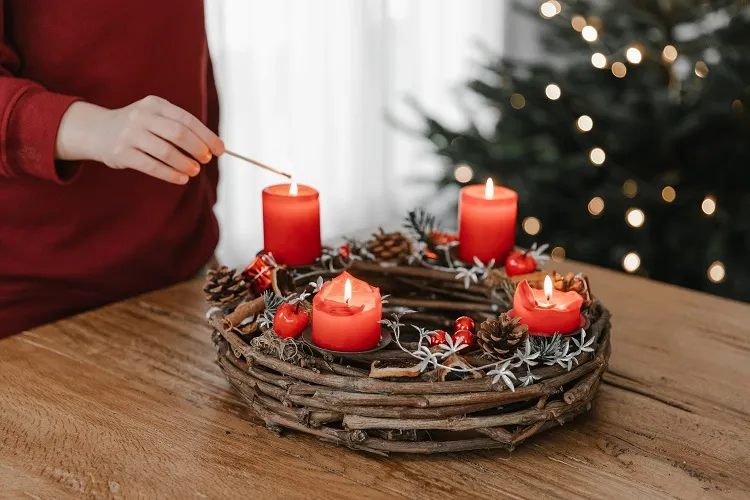 advent wreath candles farmhouse centerpiece