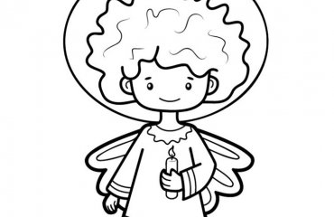 angel holding a candle christmas art free printable template