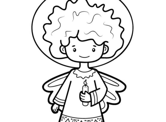 angel holding a candle christmas art free printable template