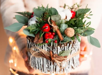 beautiful diy twig christmas decoration tablepiece