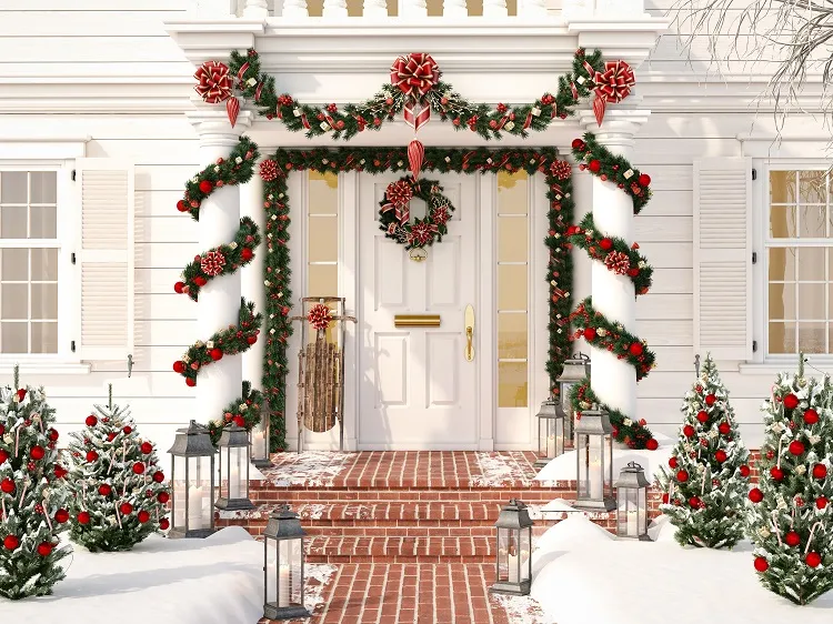 beautiful front porch christmas decorations