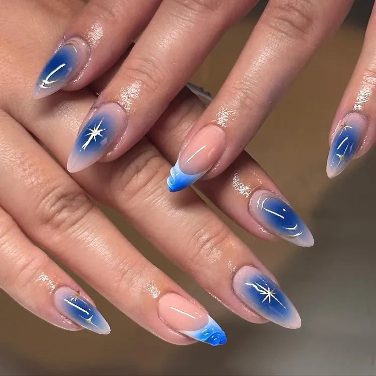 blue aura nails heavensentevelyn