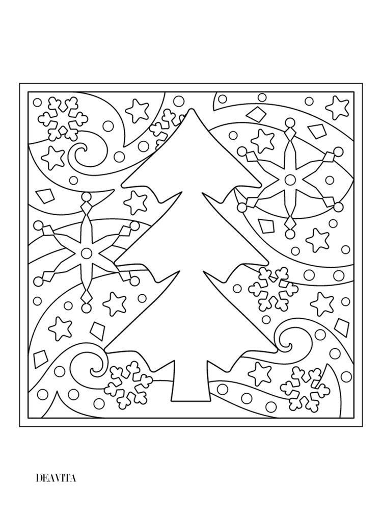 christmas tree stained glass art template