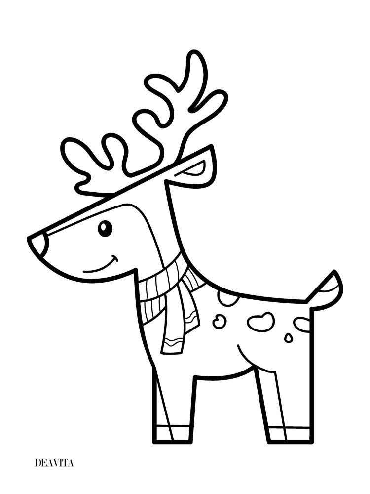 christmas window art template cute reindeer