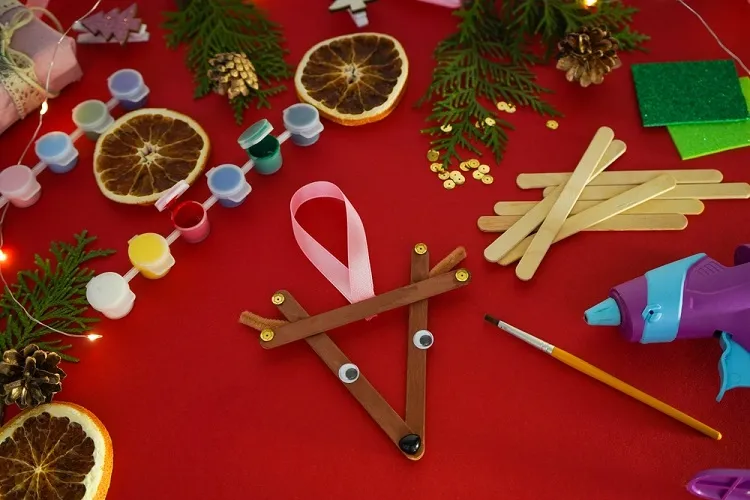 diy easy popsicle stocks reindeer christmas tree ornament 2023