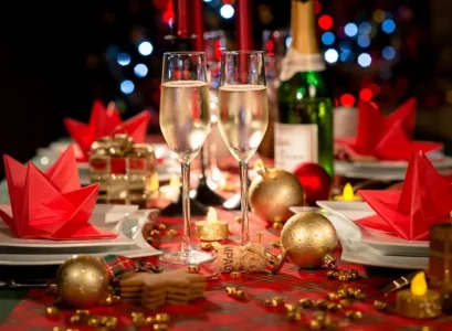 festive red new years eve table idea