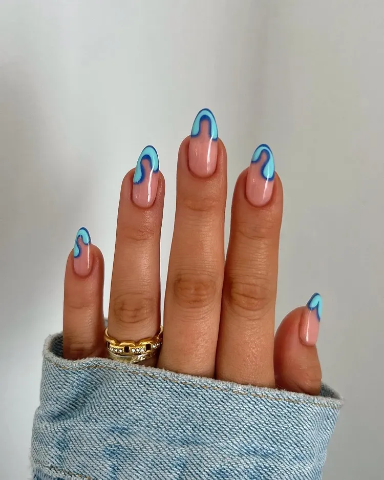 fun blue nails charsgelnails 
