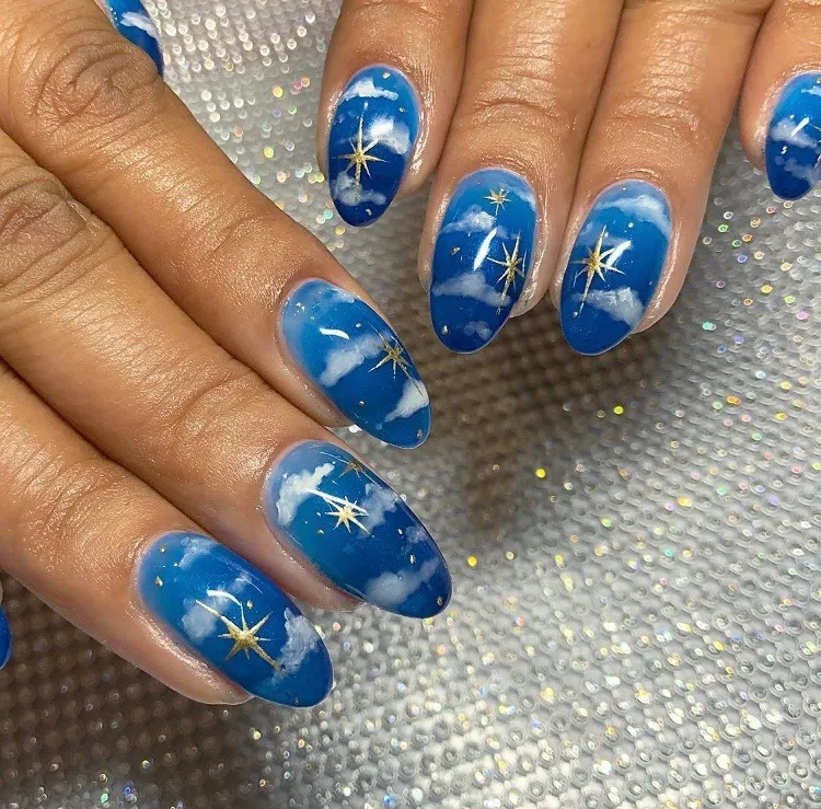 fun sky blue nails springwithfriends
