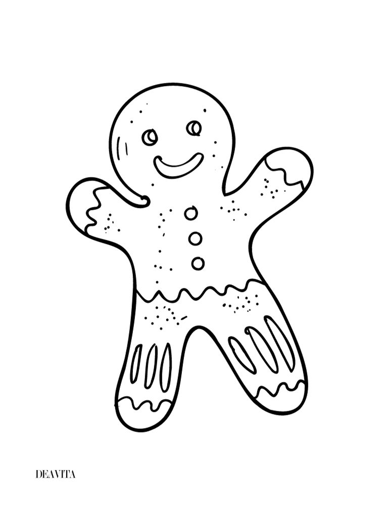 gingerbread man christmas window art free printable template 2023