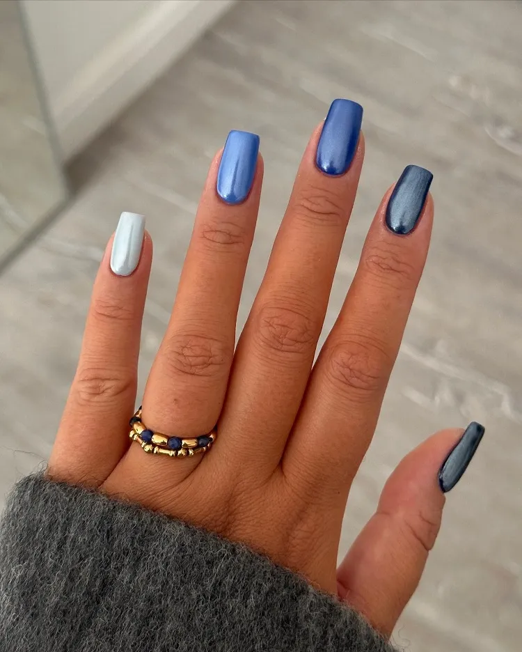 gradient blue nail art by beautyspace charlotte