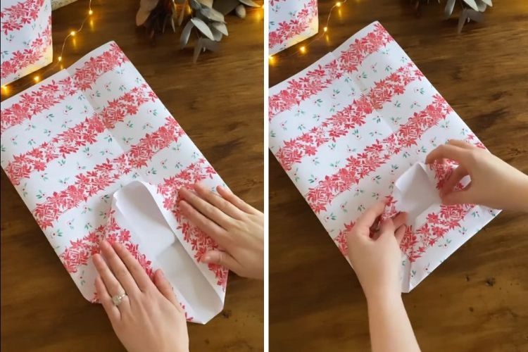 how to make a christmas bag with wrapping paper