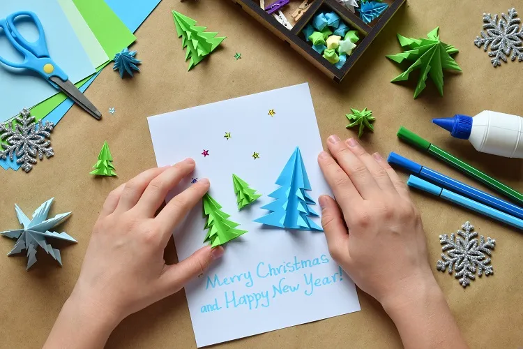 how to make easy christmas cards at home