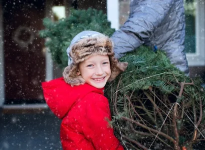 how to set up a real christmas tree