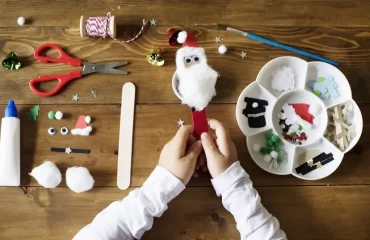 making popsicle stick santa claus character