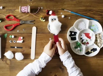 making popsicle stick santa claus character