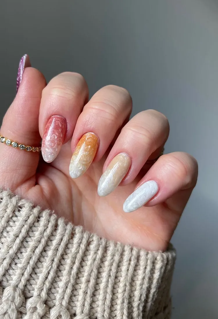 mismatched pear nails 2023