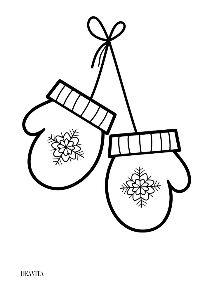 mittens with snowflakes window art idea free printable 2023