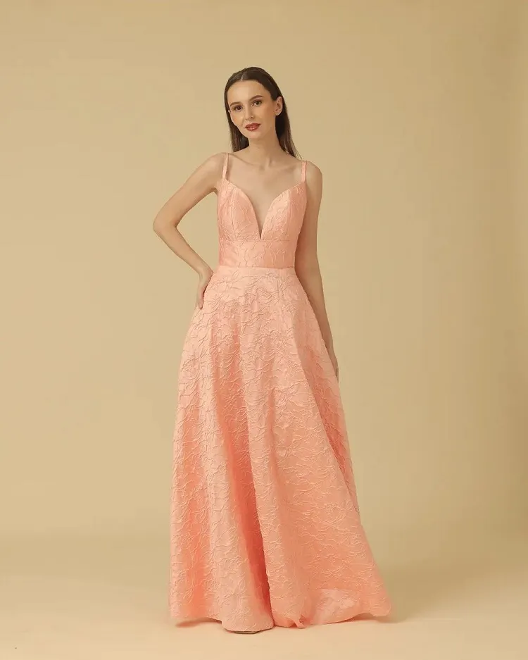 pantone apricot crush formal dress 2024 fashion