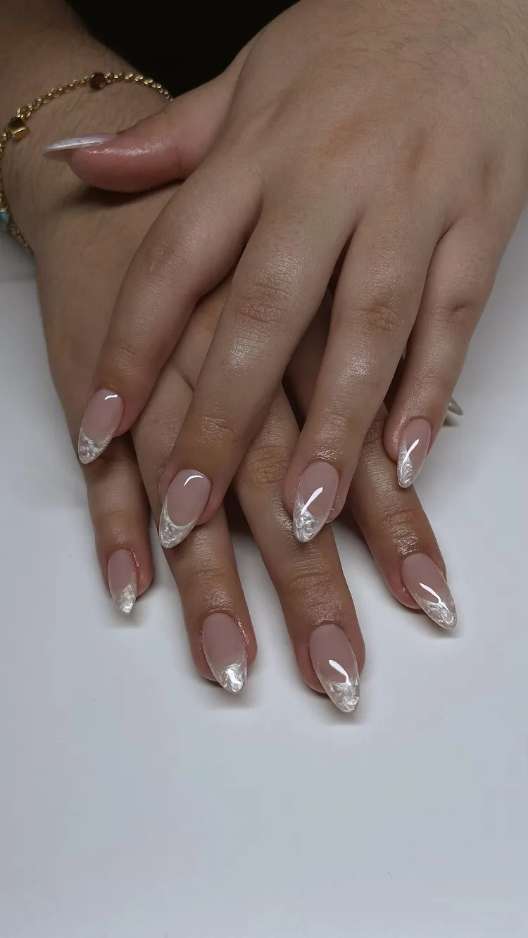 pearl nails inspired french nails