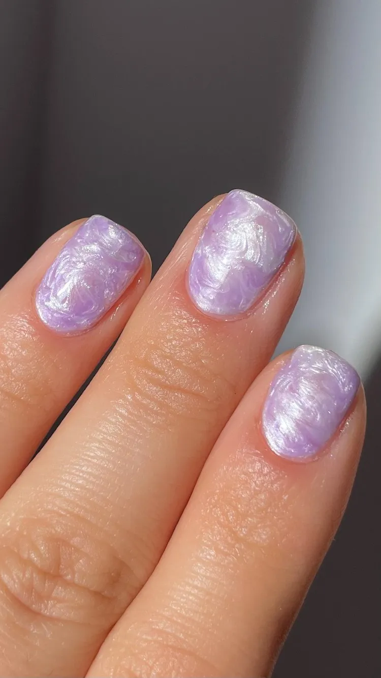 purple pearl nails winter 2023