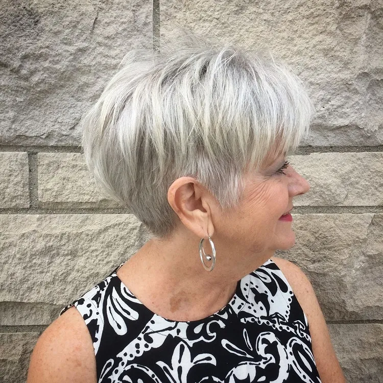 short hairstyles for thick hair over 60